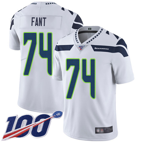 Seattle Seahawks Limited White Men George Fant Road Jersey NFL Football #74 100th Season Vapor Untouchable->youth nfl jersey->Youth Jersey